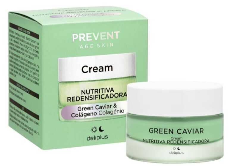 Crema facial Nutritiva redensificadora Green Caviar y Colágeno Prevent Age Skin