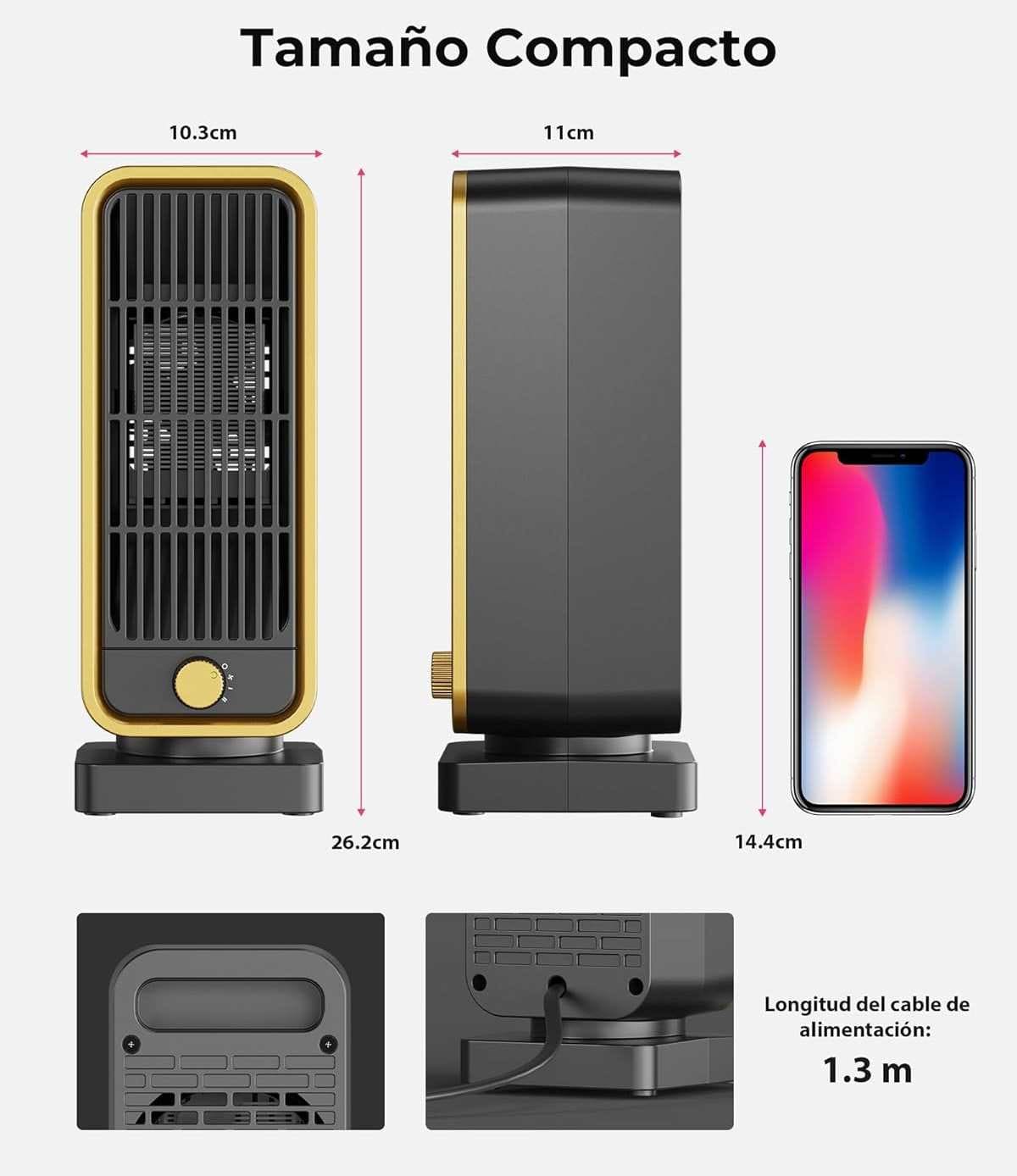 Calefactor Bajo Consumo 900W PTC de Amazon