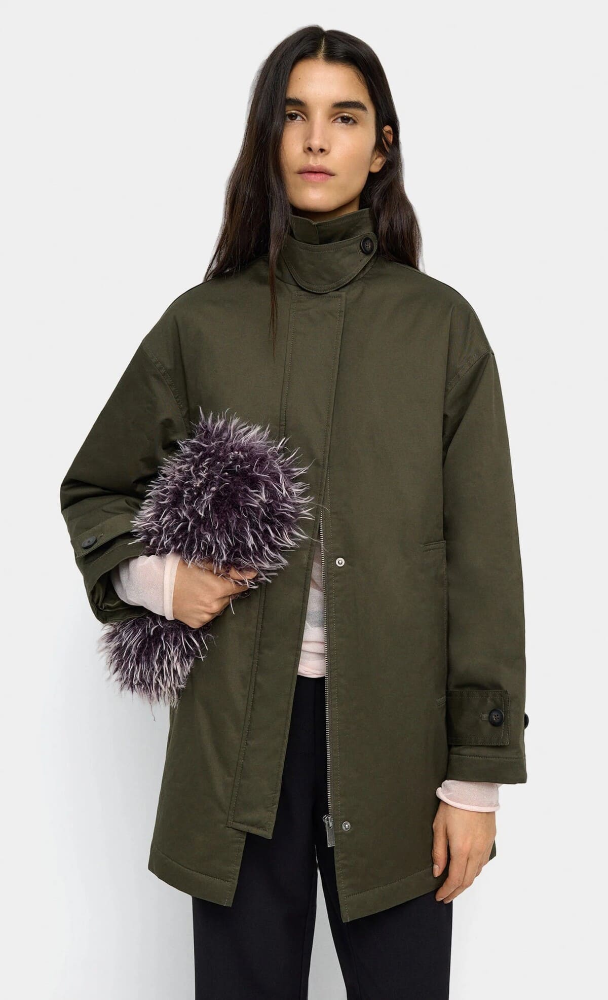 Chaqueta de algodón cuello alto