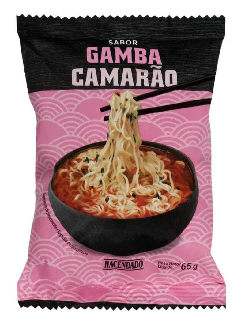 Fideos orientales sabor gamba, Hacendado