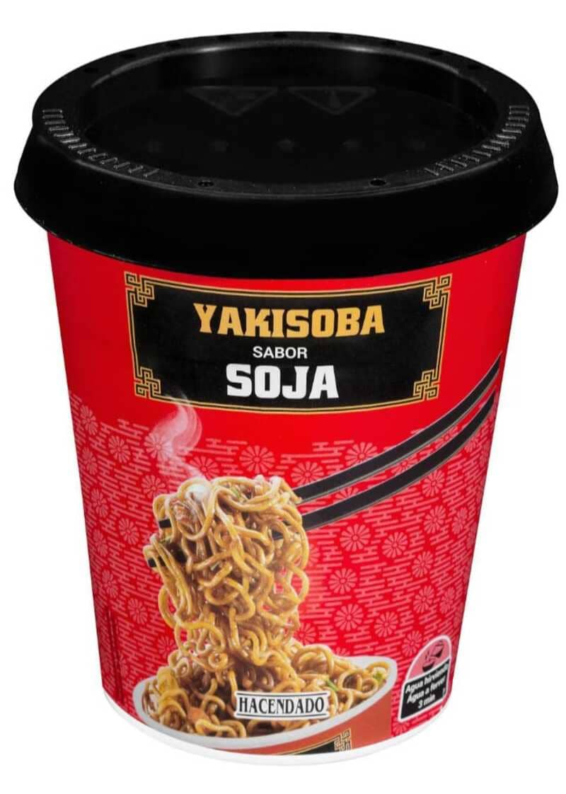 Fideos orientales Yakisoba sabor soja, Hacendado