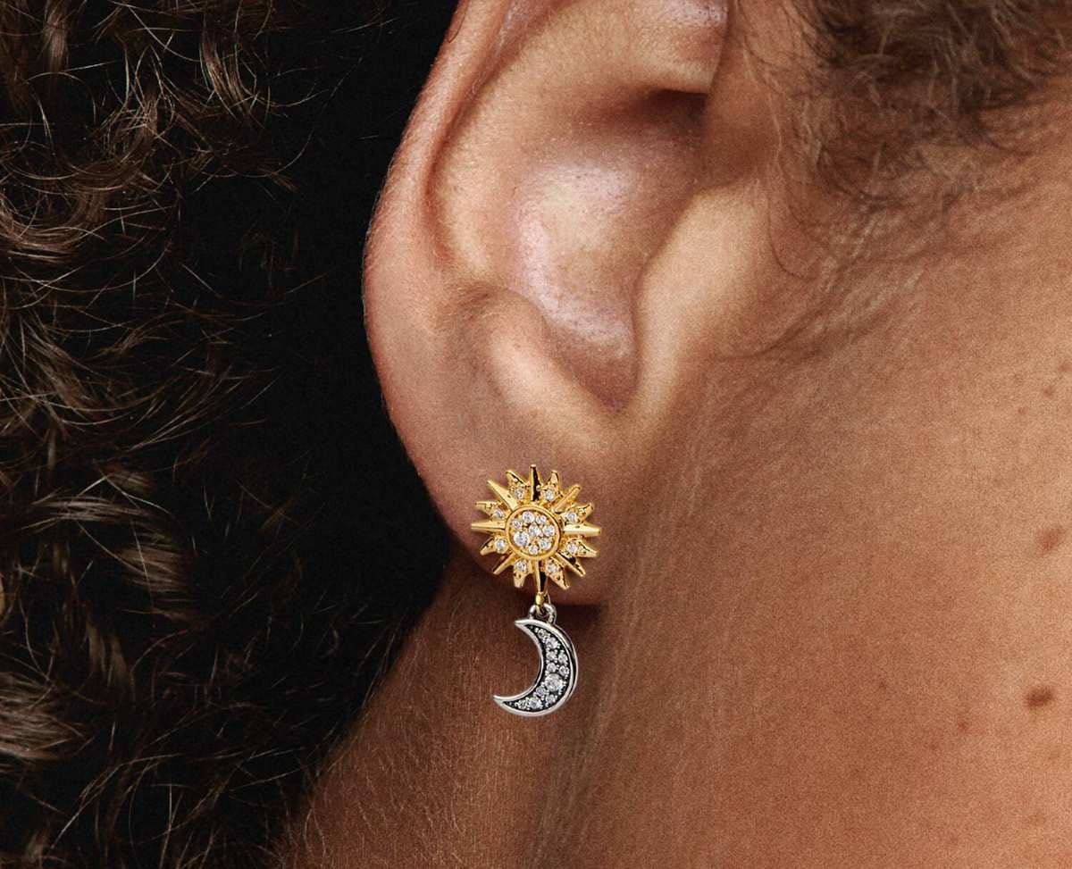 Pendientes Colgantes de Sol y Luna de Pandora