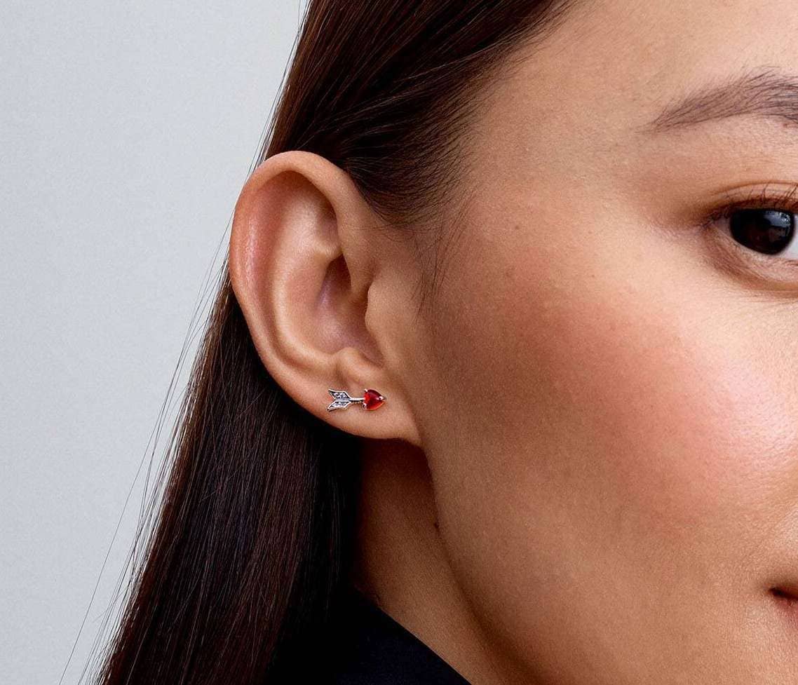 Pendientes Flecha y Corazón Cristal de Murano de Pandora