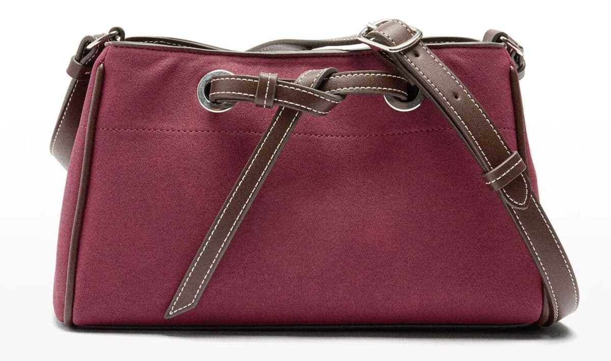 Bolso bandolera efecto piel con detalle de nudo frontal