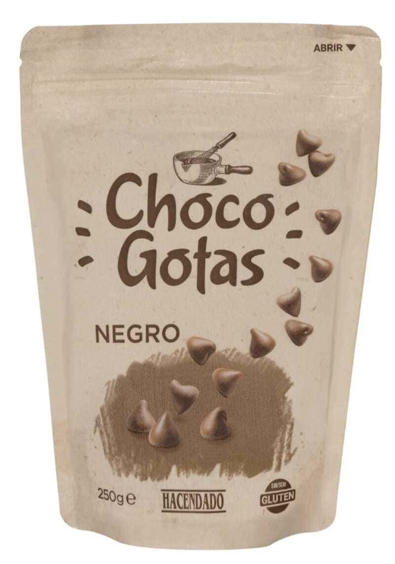 Gotas de chocolate negro para fundir, Hacendado