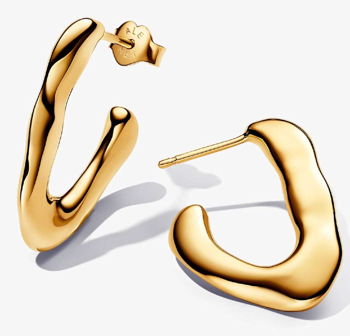 Pendientes de Aro Abierto Forma Orgánica en V de Pandora