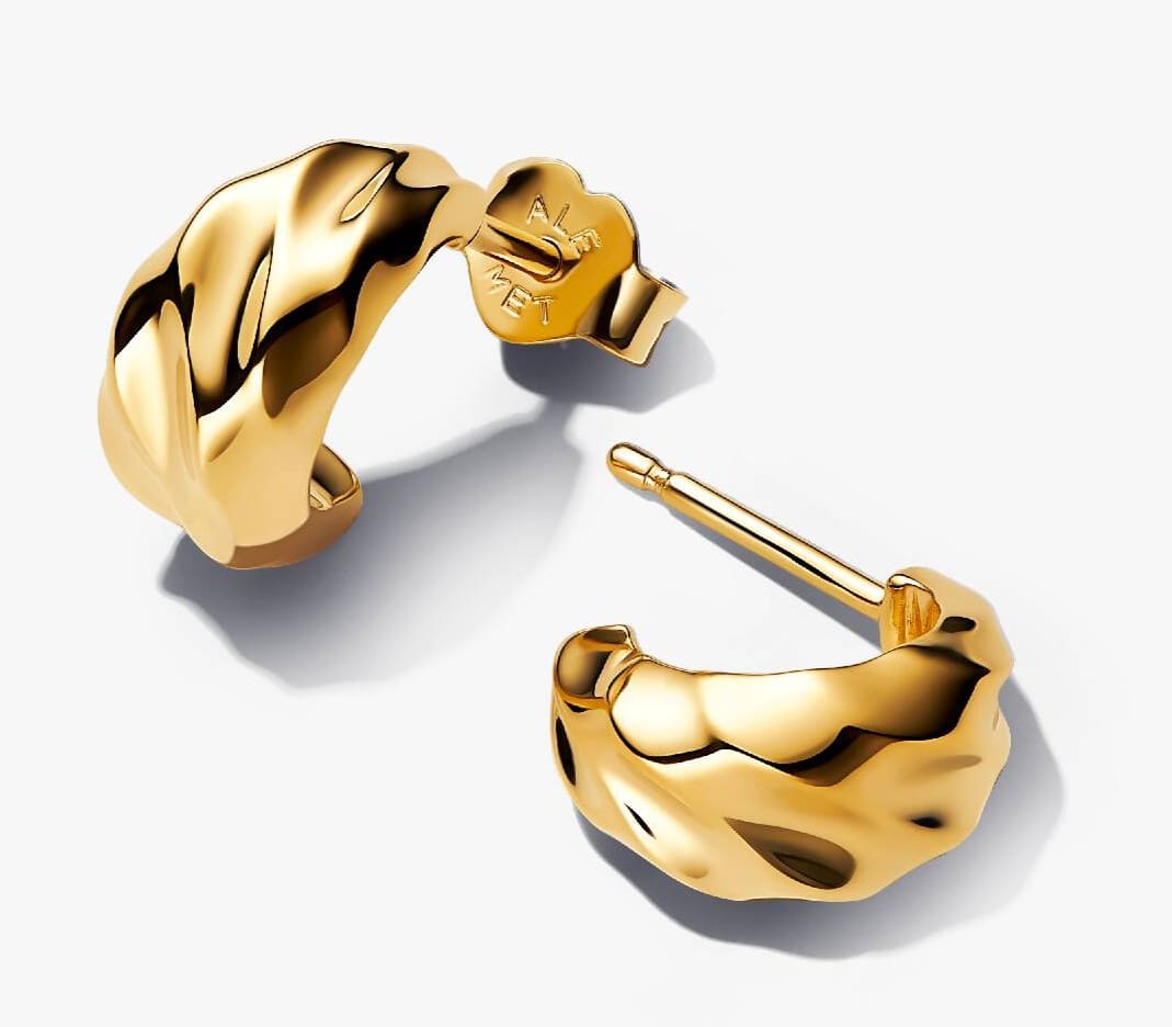 Pendientes de Aro Abiertos Ondulados de Pandora