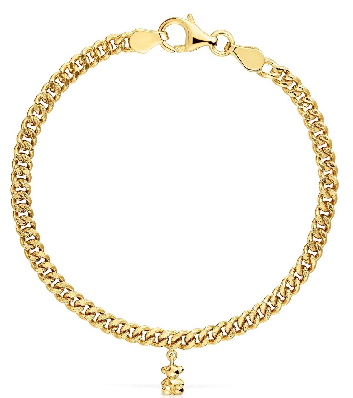 Pulsera cadena barbada con baño de oro 18 kt sobre plata Bold Bear de Tous