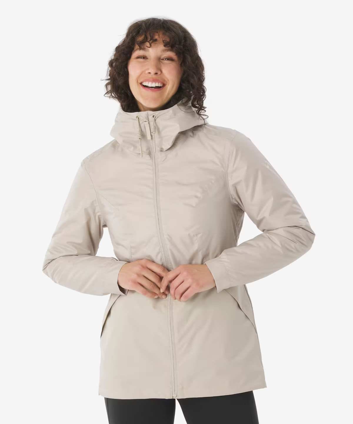 Abrigo de montaña y nieve impermeable con capucha Mujer Quechua NH100 de Decathlon