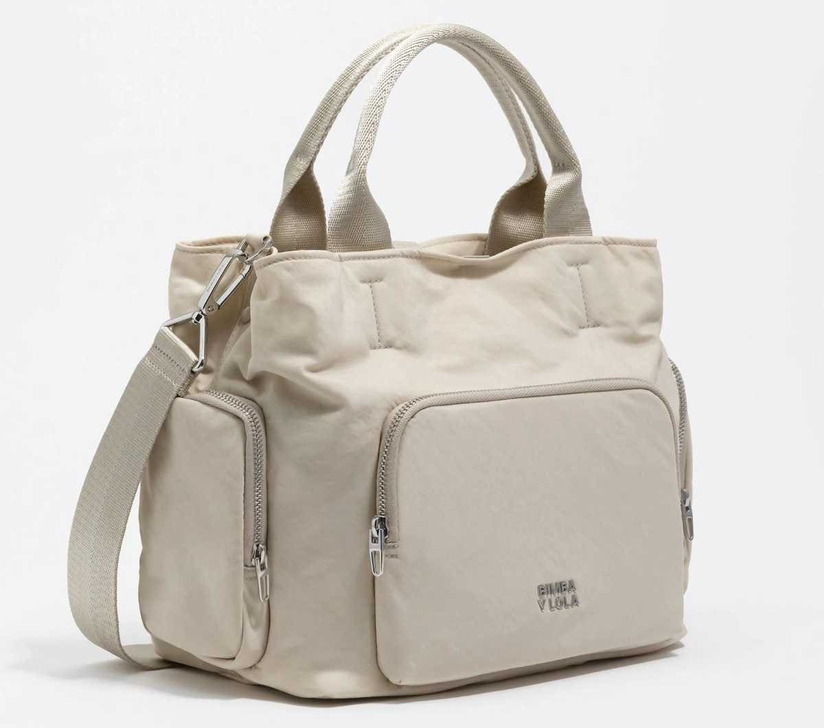 Bolso bandolera Pocket nylon blanco piedra de Bimba y Lola