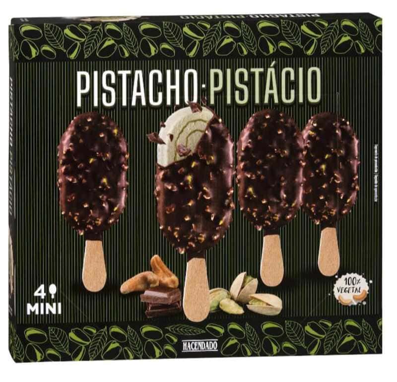 Helado vegetal mini a base de anacardo con crema de pistacho