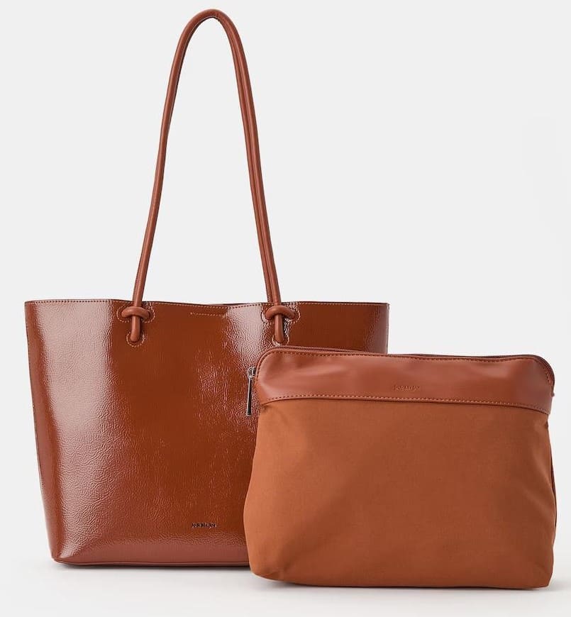 Bolso shopping de charol