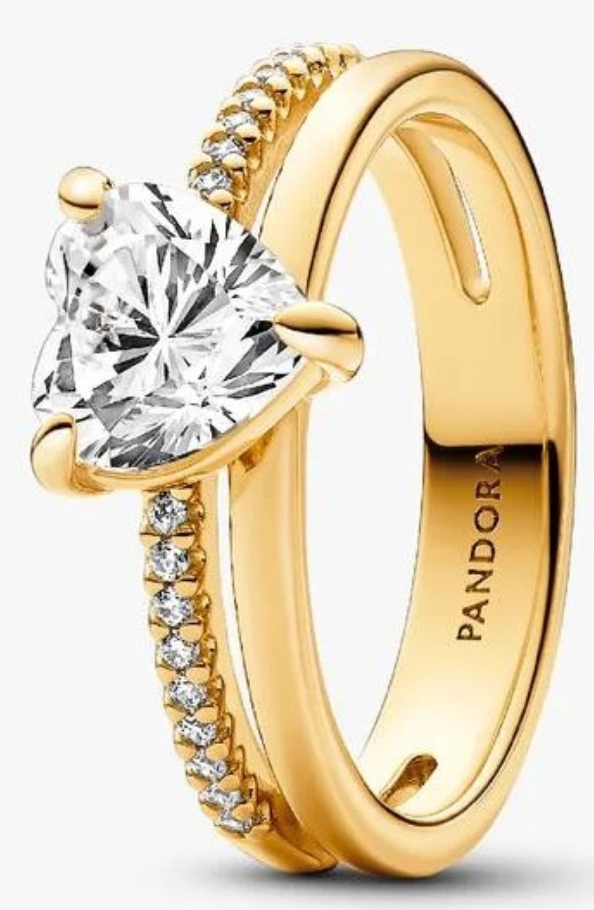 Anillo corazón doble alianza de Pandora