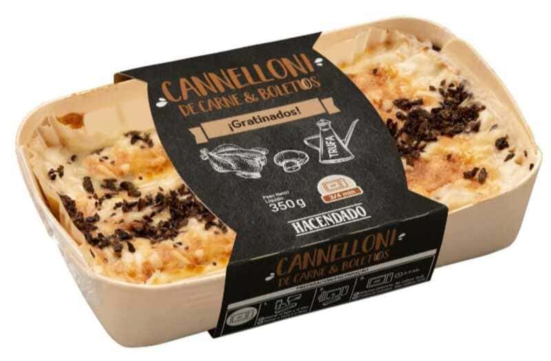 Canelones de carne y boletus, Hacendado