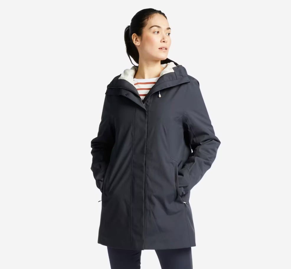 Chaqueta Impermeable Mujer Cálida Sailing 500 Azul Marino de Decathlon