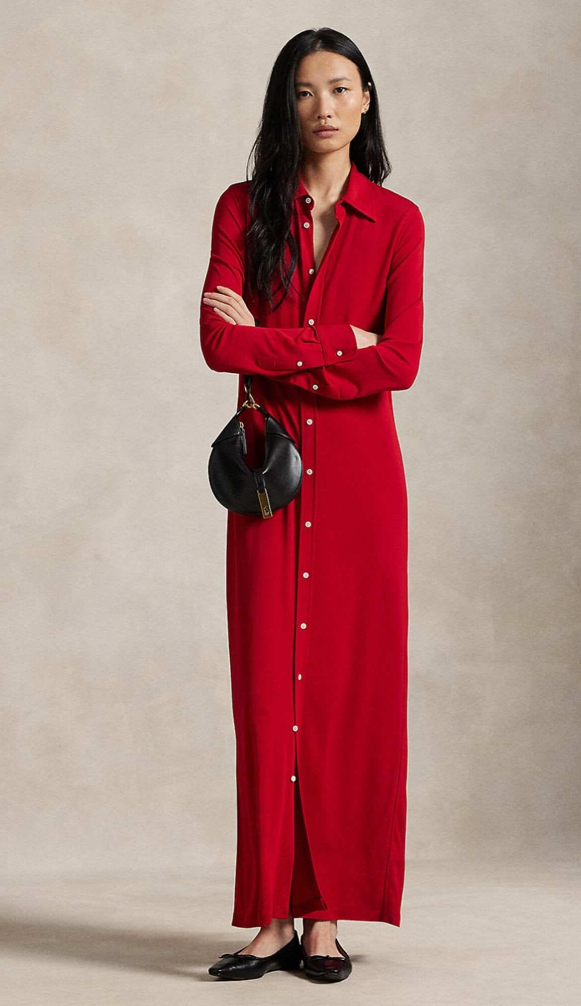 Polo Ralph Lauren Vestido largo con botones y cuello en El Corte Inglés