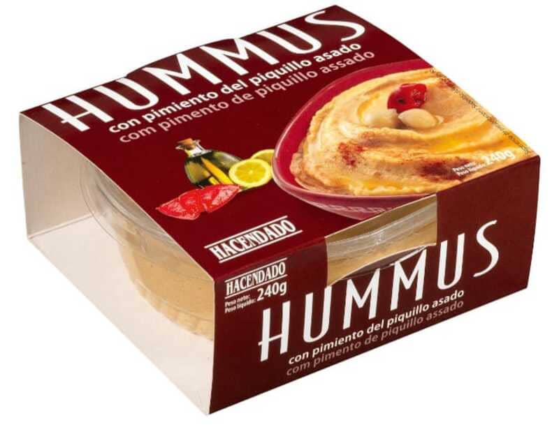 Hummus de garbanzos Hacendado con pimiento del piquillo asado