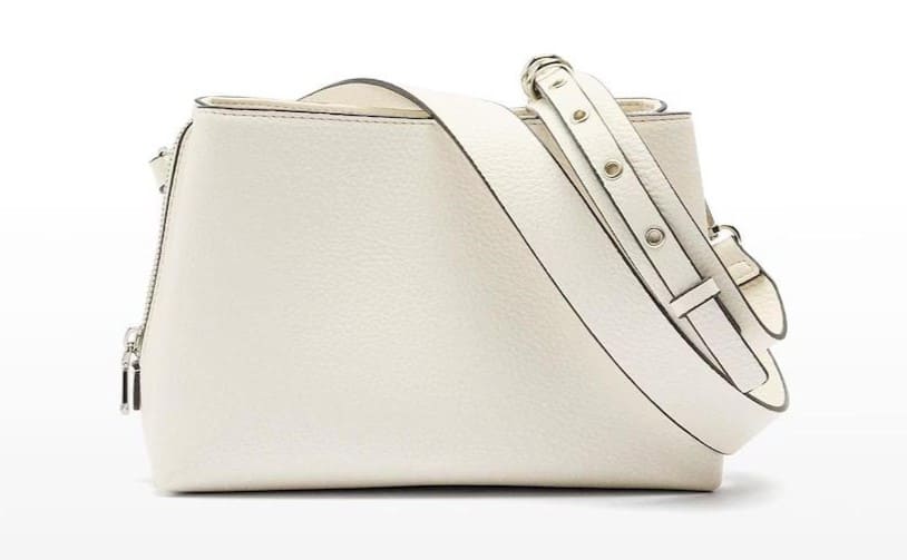 Bandolera efecto doble con cierre de cremallera en liso