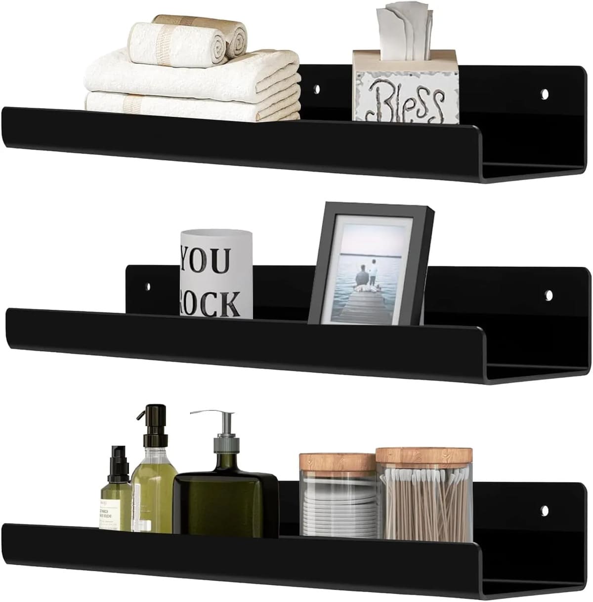 Set de estantes de pared acrílicos