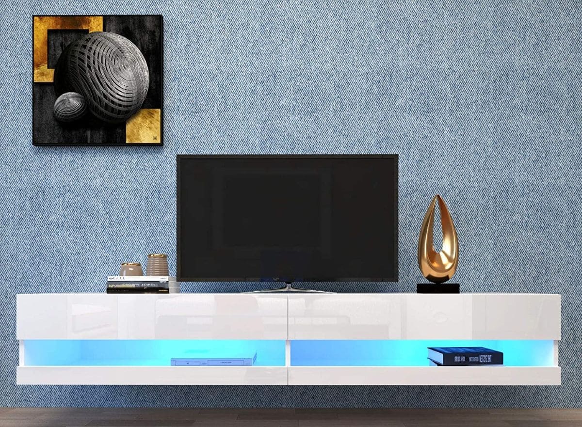 Mueble TV suspendido con 2 nichos LED Muebles Chic de Leroy Merlin