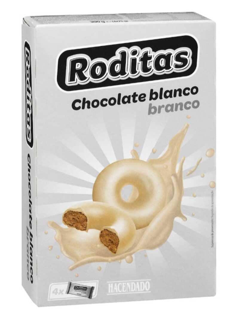 Galletas Roditas bañadas con chocolate blanco