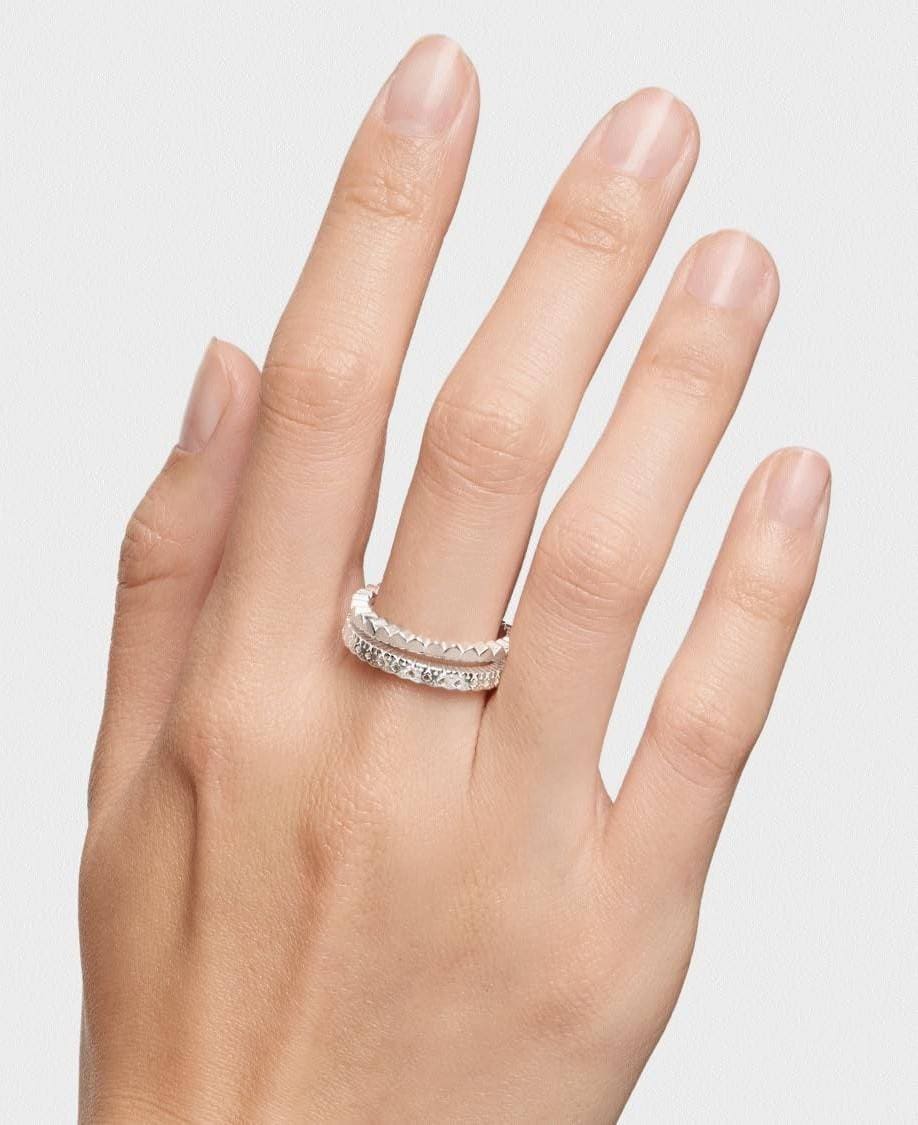 TOUS Anillo Doble de Plata de Primera Ley para Mujer con Motivo de Corazón