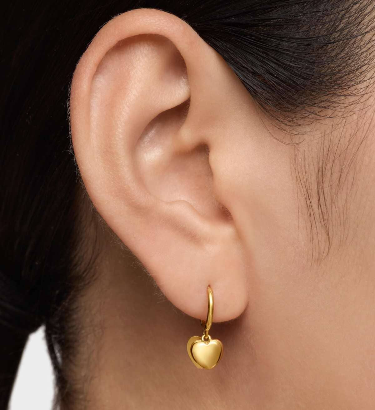 Pendientes aro de oro 14 kt doble corazón TOUS Flechazo