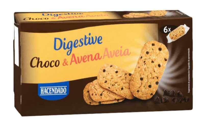 Galletas Digestive choco y avena Hacendado