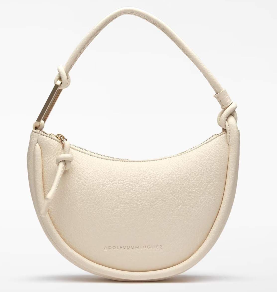 Adolfo Dominguez Bolso de hombro de mujer Luna con cierre de cremallera