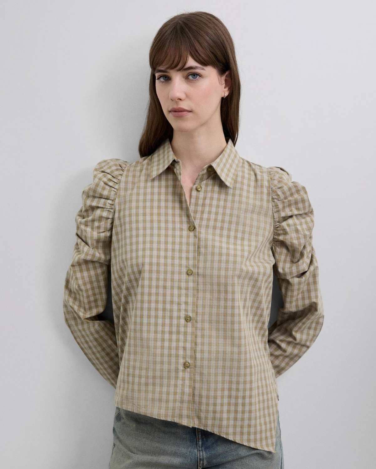 Scalpers Camisa de mujer de cuadros con mangas abullonadas en El Corte Inglés
