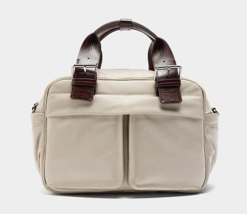 Bolso de mano estilo tote convertible a bandolera con varios bolsillos