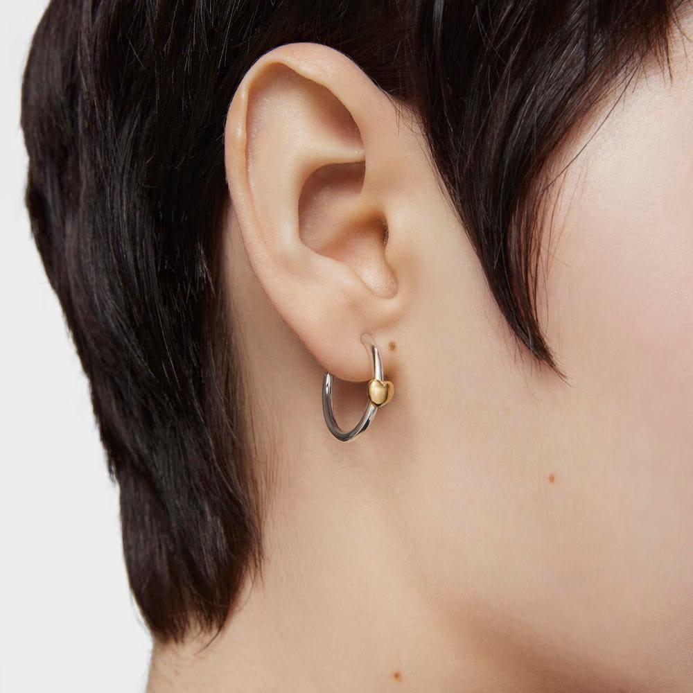 Pendientes aro corazón bicolor My Other Half