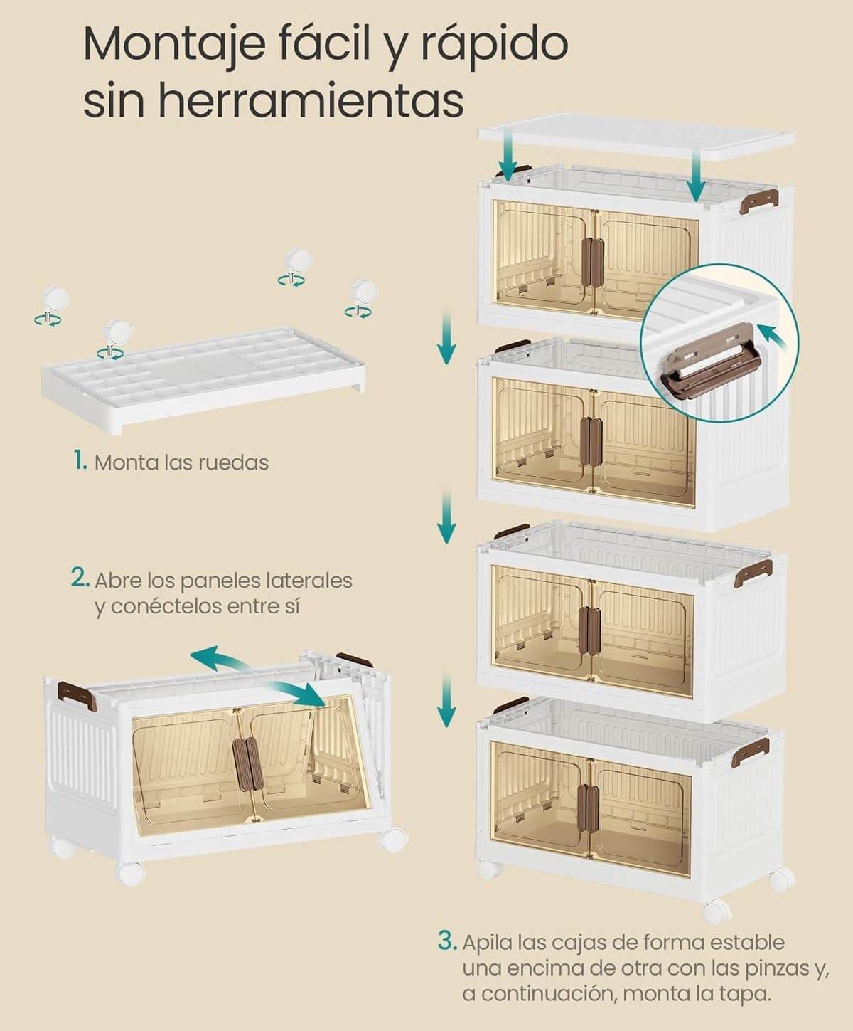 SONGMICS Cajas de Almacenamiento de 4 Niveles de Amazon