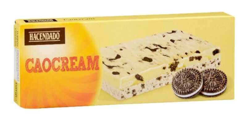 Turrón de chocolate blanco con galleta Caocream Hacendado