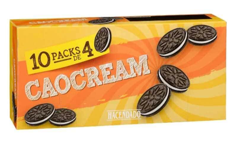 Galletas de cacao Caocream Hacendado rellenas de crema