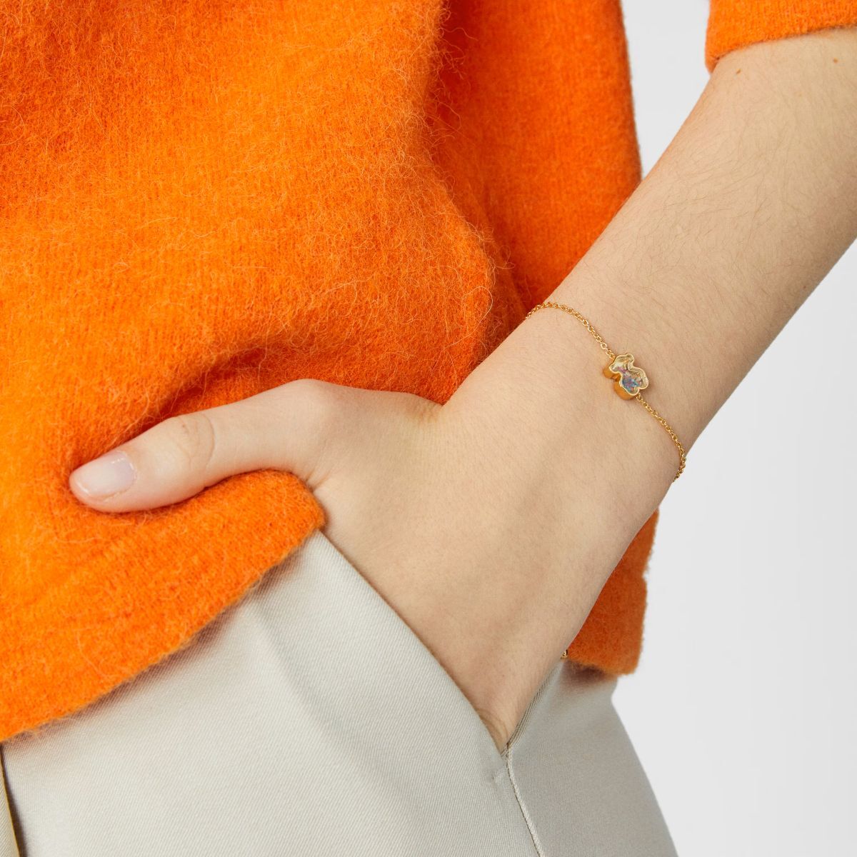 Pulsera con baño de oro 18 kt sobre plata y multi gemas Areia de Tous