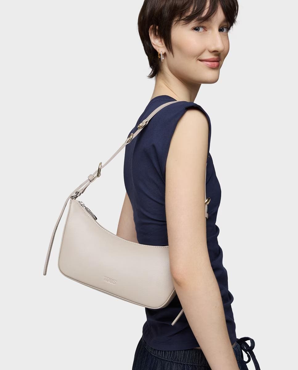 Bolso de hombro con cierre de cremallera y asa larga ajustable