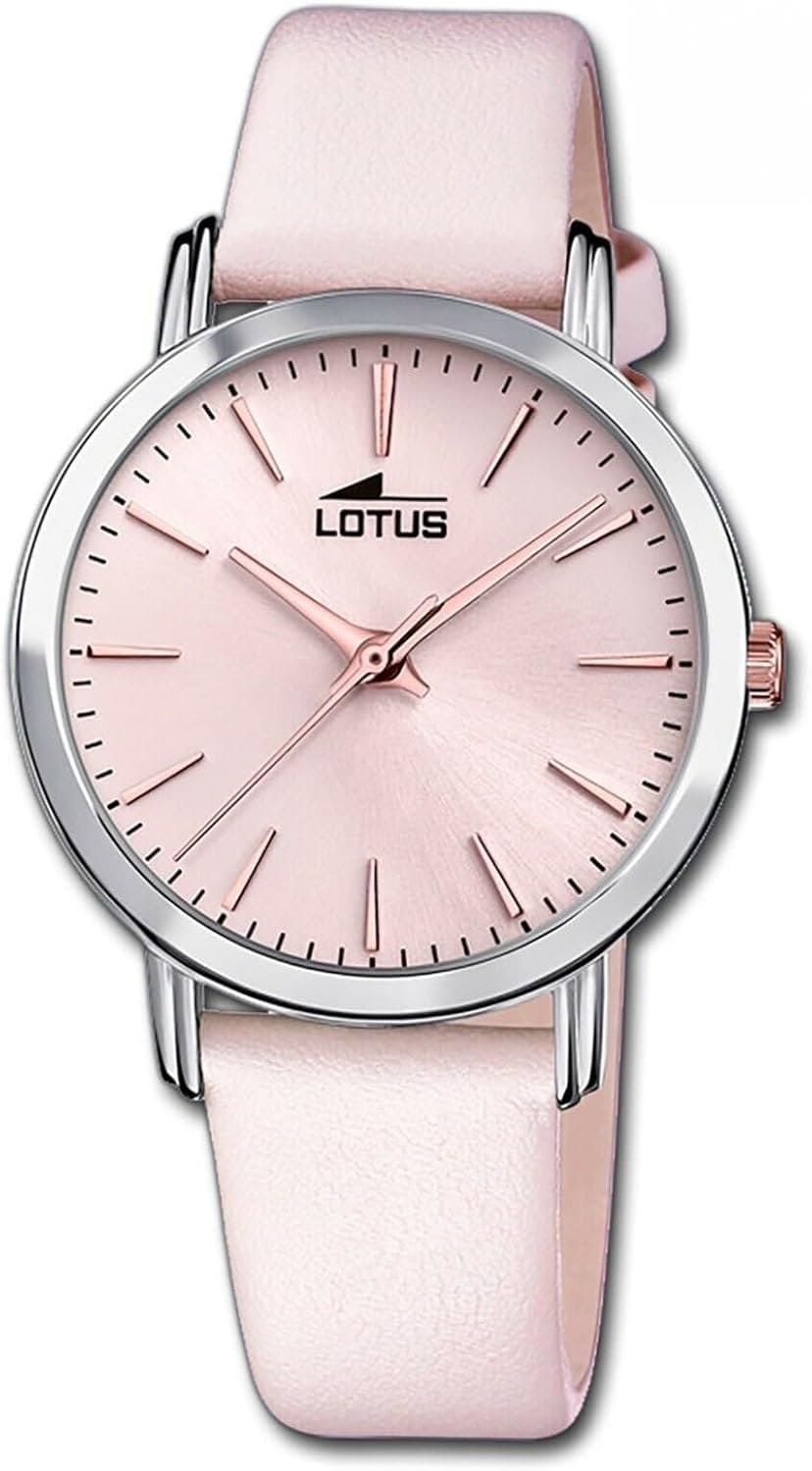 Reloj analógico de cuero con movimiento de cuarzo, LOTUS