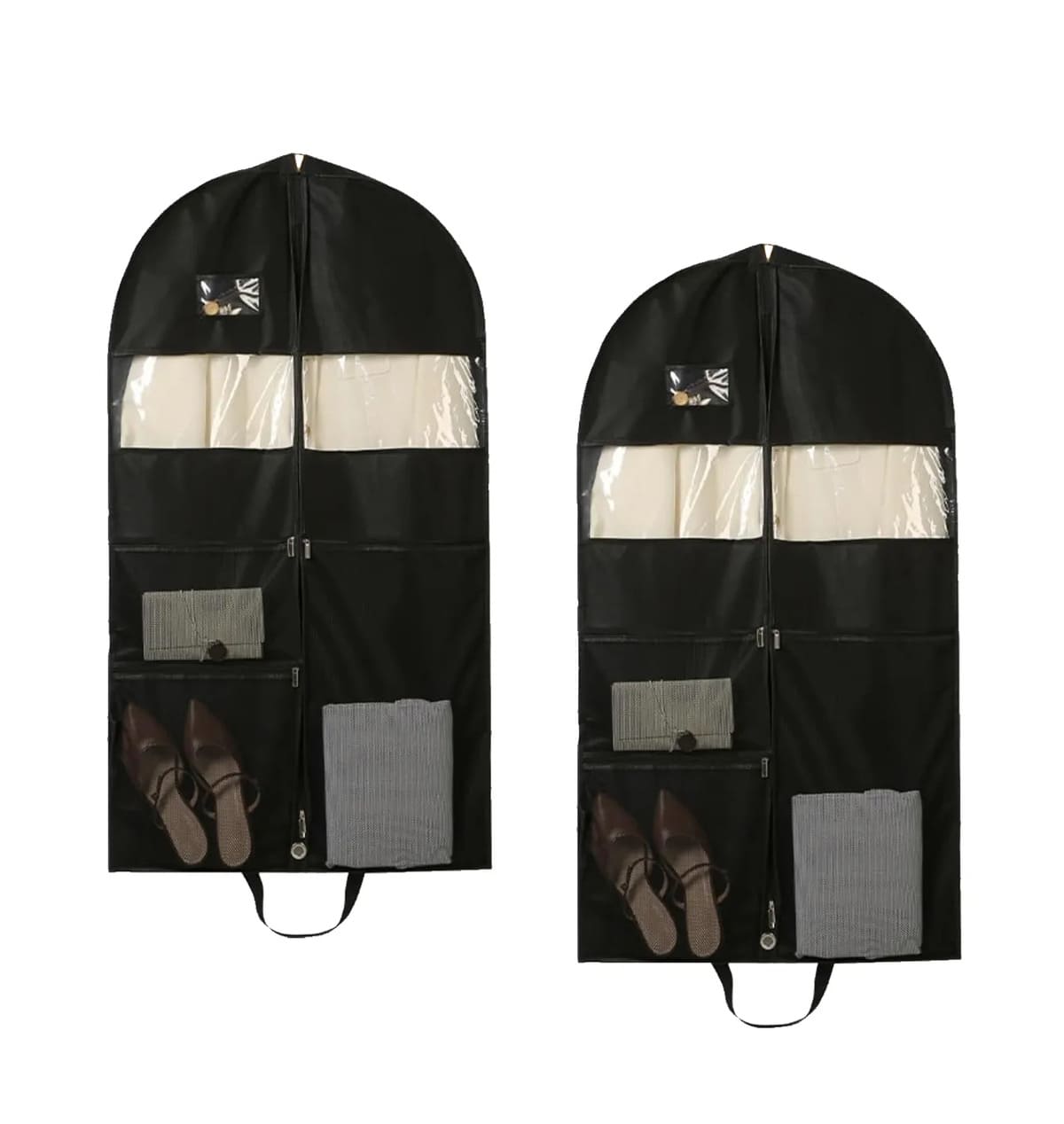 Set de 2 organizadores de ropa colgante con fuelle y bolsillo para camisas y vestidos