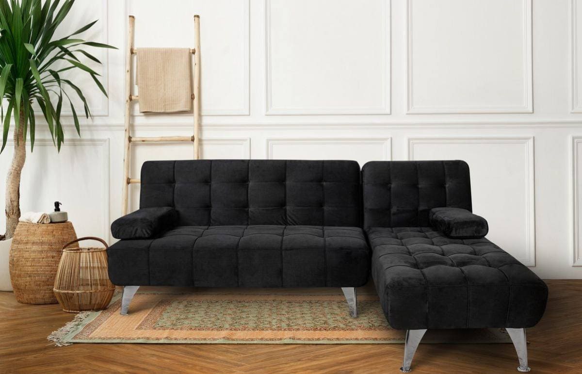 Sofá Chaise Longue Aroa-xs Terciopelo 3 Plazas Convertible En Cama en Carrefour