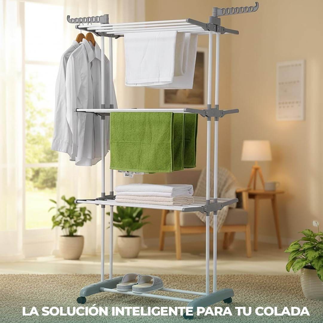 Tendedero Vertical de Pie 30M 3 Niveles con Ruedas en Amazon
