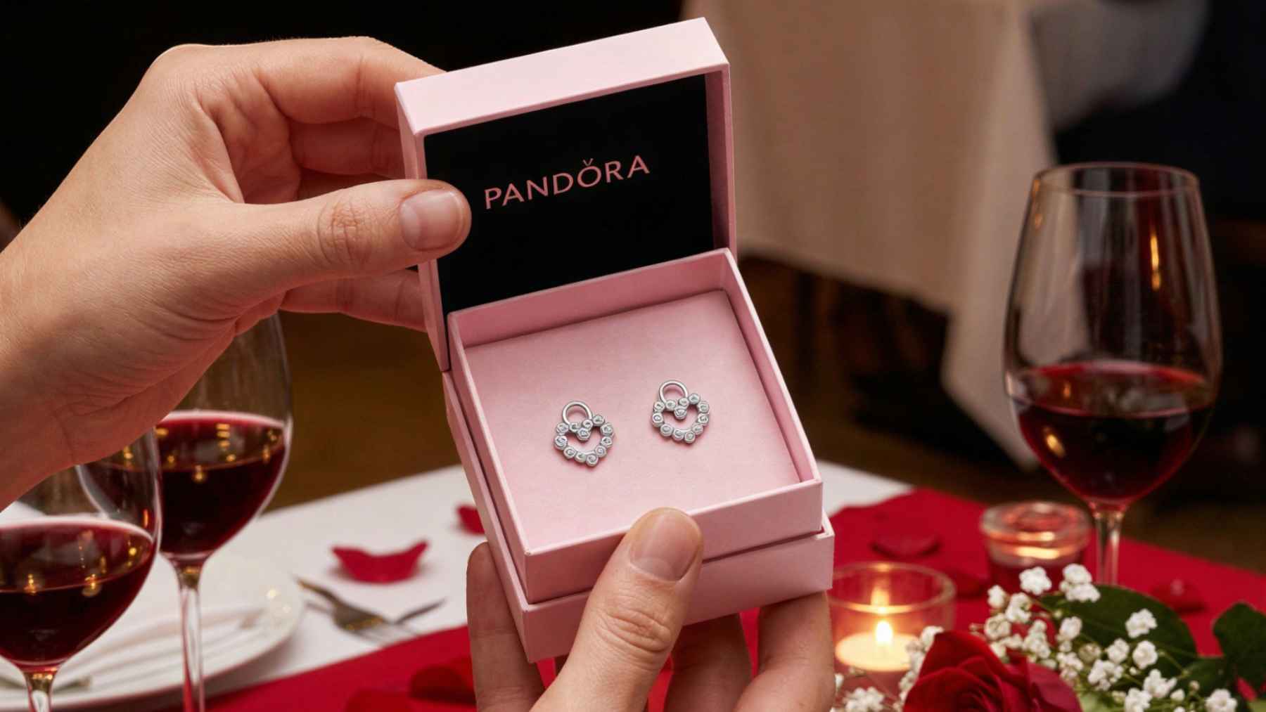 Pendientes de estilo romántico de Pandora