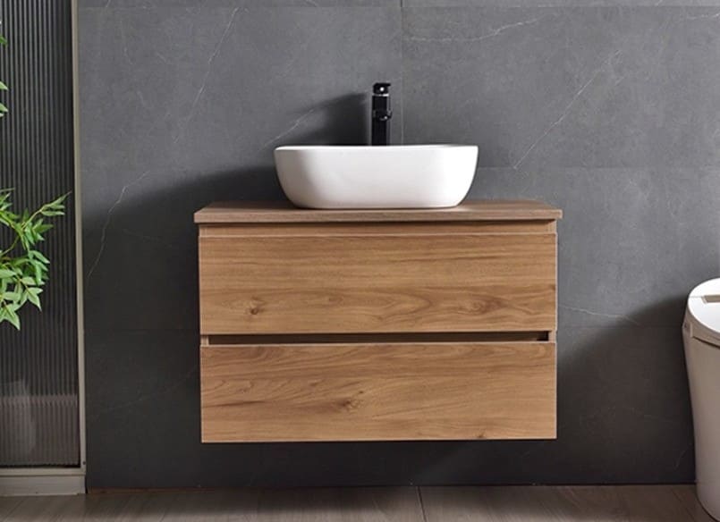 Mueble de Baño 60cm color Madera con Lavabo sobre encimera en Leroy Merlin