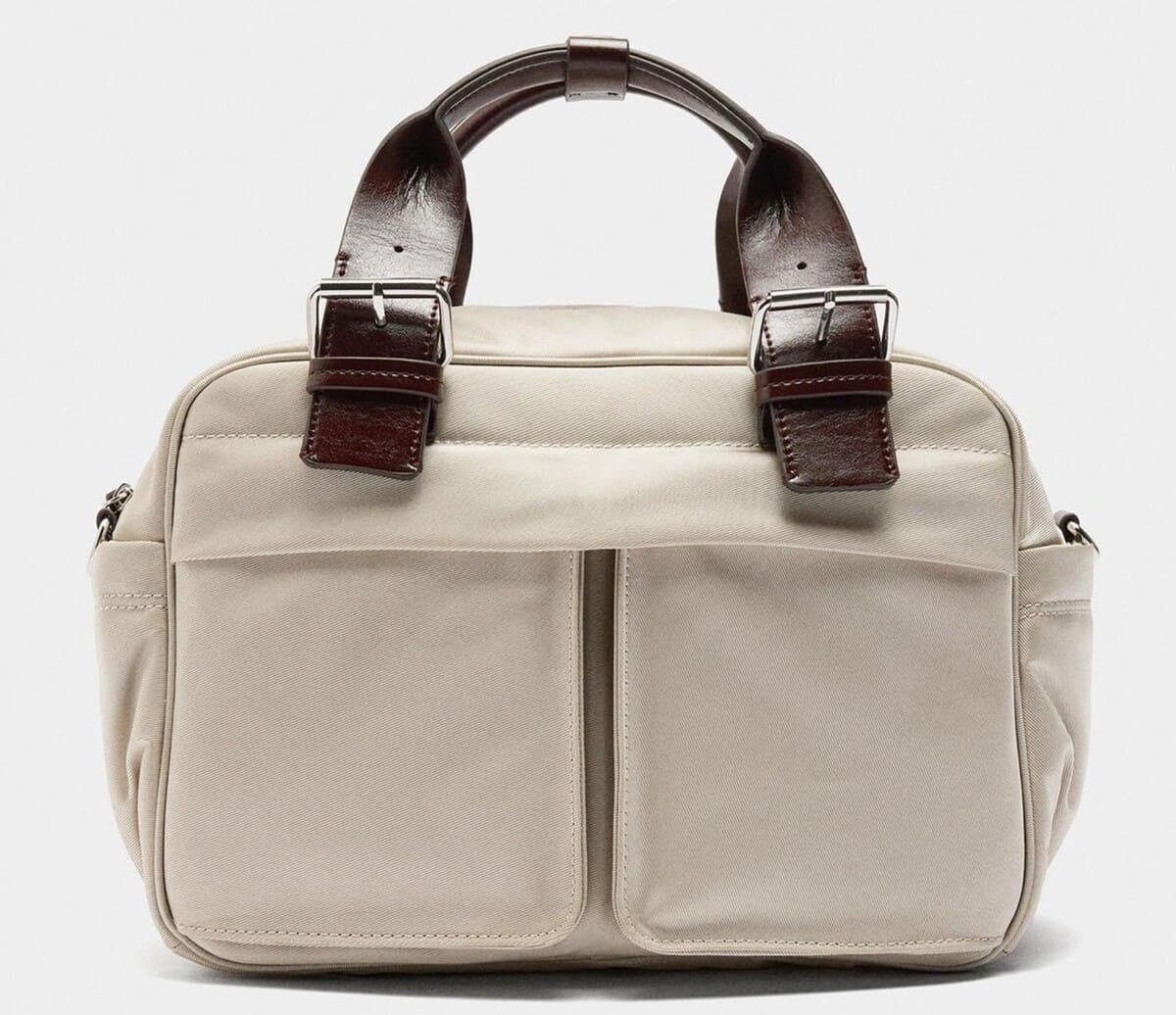 Bolso de mano estilo tote convertible a bandolera con varios bolsillos