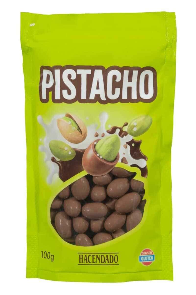 Pistachos bañados de chocolate con leche Hacendado con sal