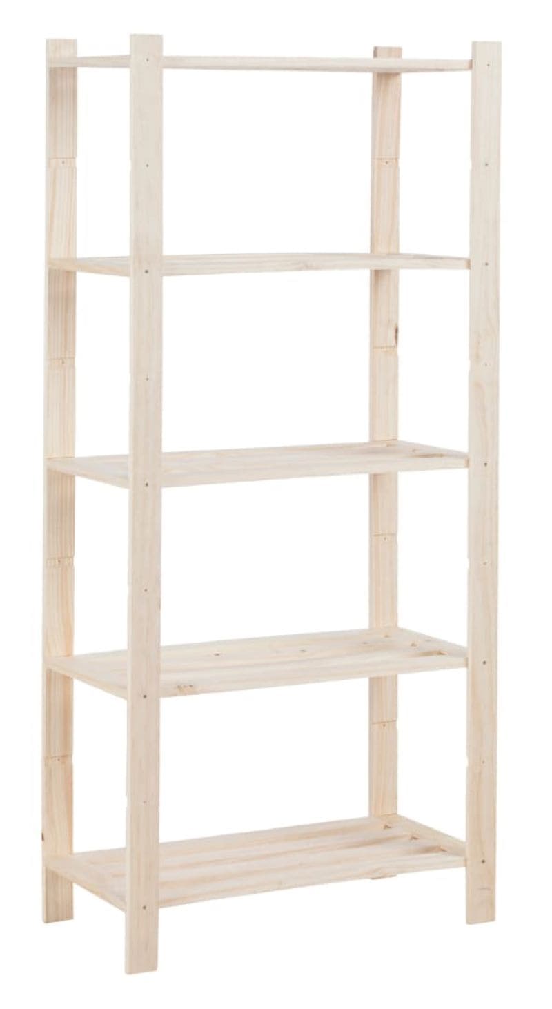 Estantería de madera de pino macizo con 5 baldas