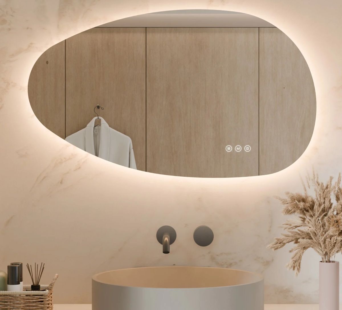 Espejo LED asimétrico S'AFIELINA de Leroy Merlin