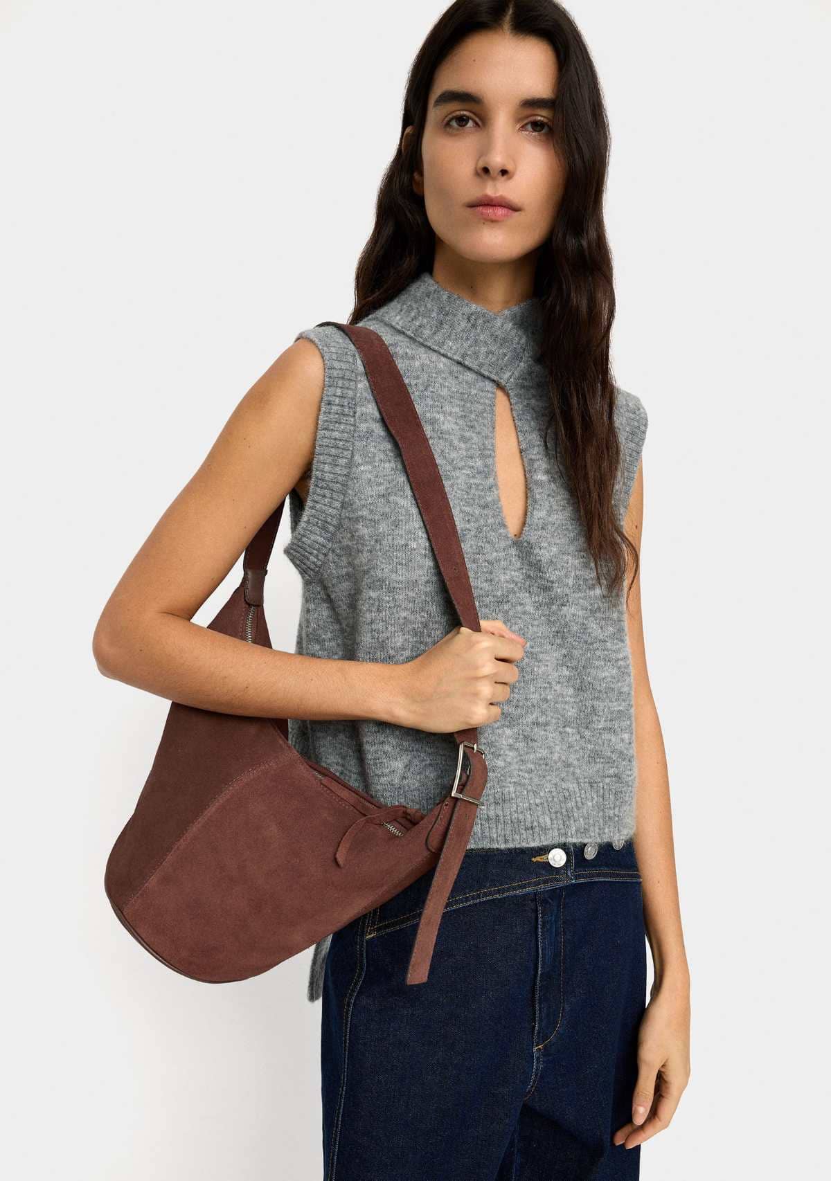 Bolso bandolera de piel lisa de Parfois