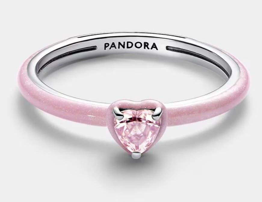 Anillo en plata de ley Corazón Chakra Rosa