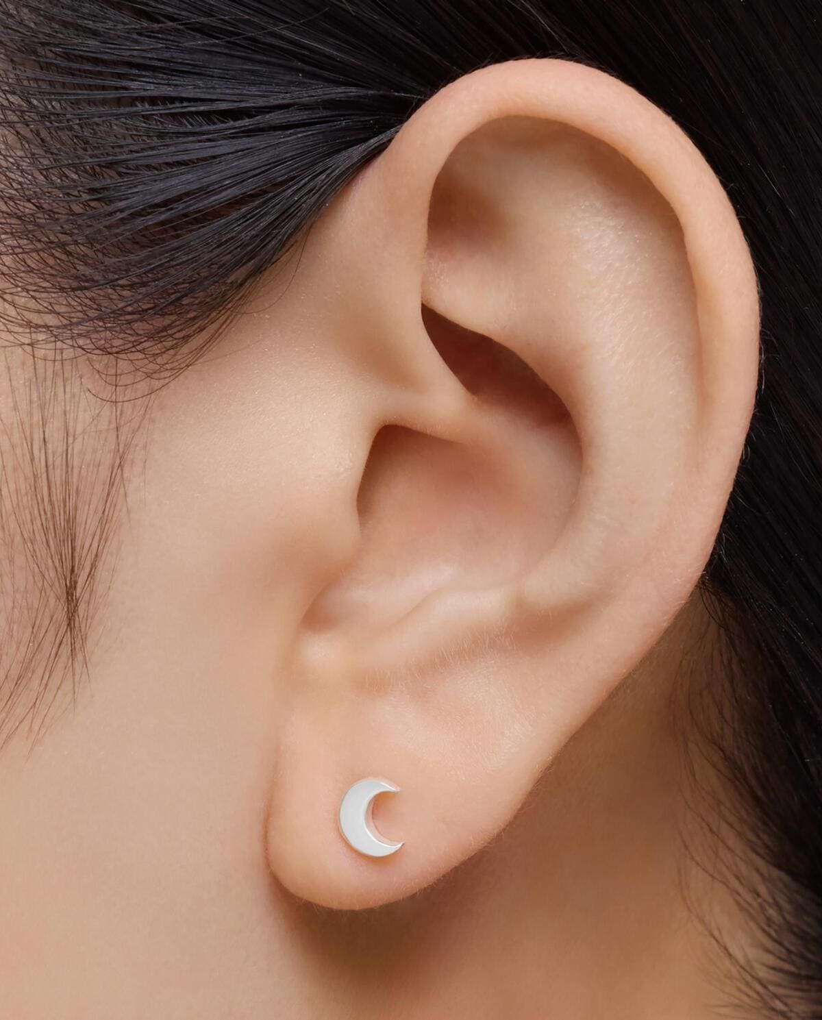 Pendientes luna de plata